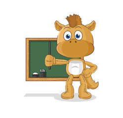 horse teacher vector. cartoon character