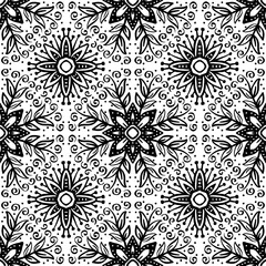Hand drawn vintage floral pattern background