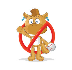 say no to horse mascot. cartoon vector