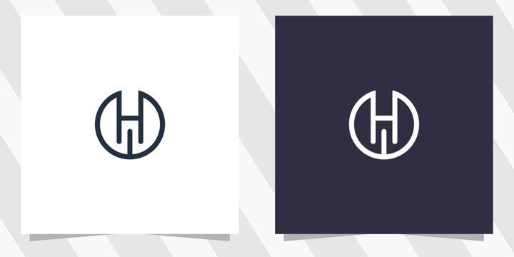 letter wh hw logo design