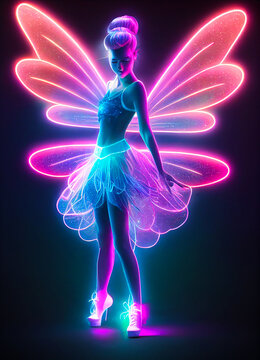 Magic Fairy Tinker Bell Ballet Dancer in a Neo Dress 