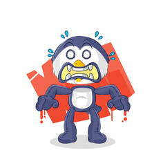 penguin monster vector. cartoon character