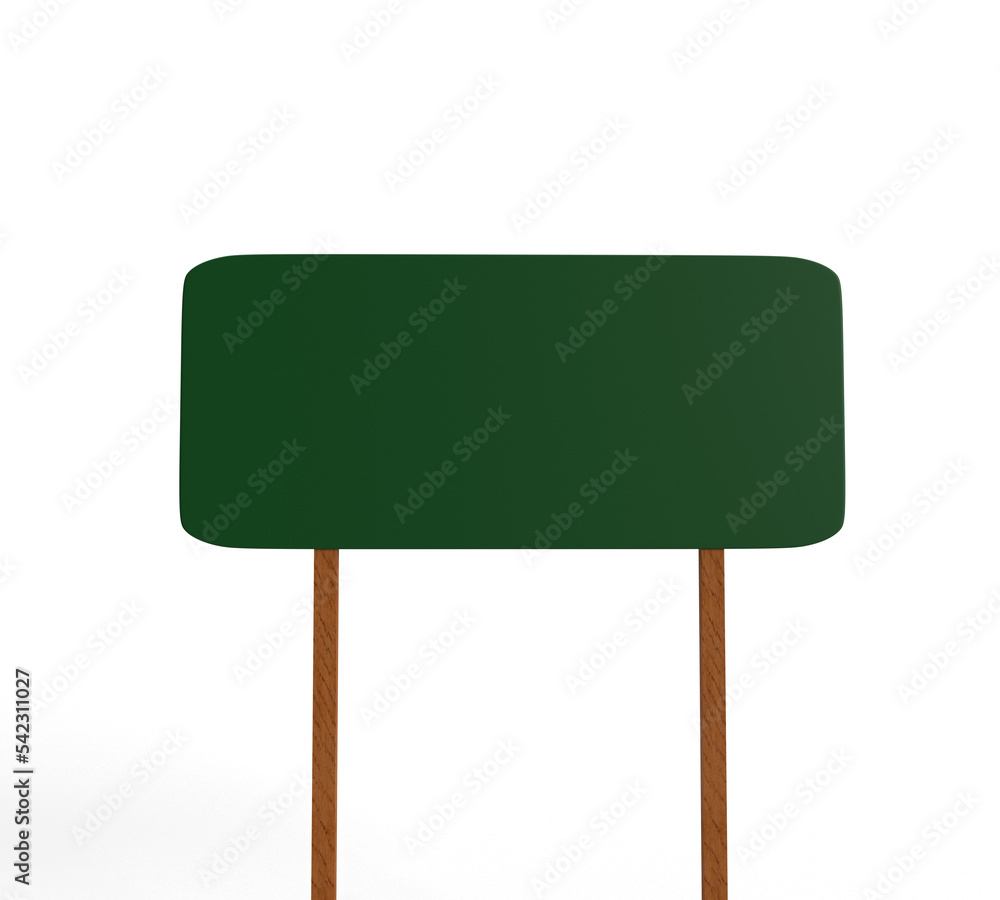 Poster green color sing empty blank guide post frame background high way information document board panel h
