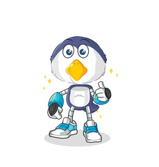 penguin robot character. cartoon mascot vector