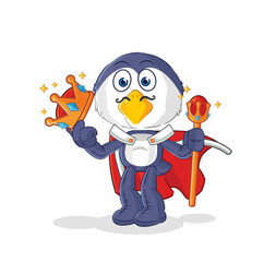 penguin king vector. cartoon character