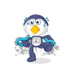 penguin runner character. cartoon mascot vector