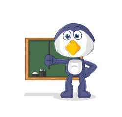 Obraz premium penguin teacher vector. cartoon character