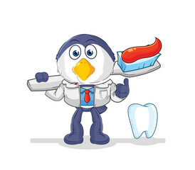 penguin dentist illustration. character vector