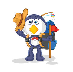 penguin scout vector. cartoon character