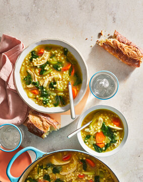 Chicken and Vegetable soup with couscous