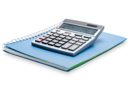 Calculator isolated on white background