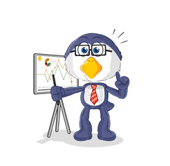 penguin marketing character. cartoon mascot vector