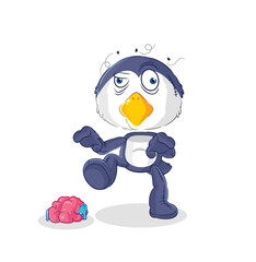 penguin zombie character.mascot vector