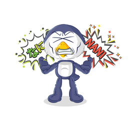 penguin anime angry vector. cartoon character