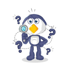 penguin searching illustration. character vector