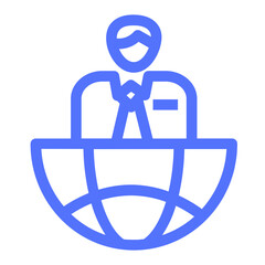 leadership international world line icon