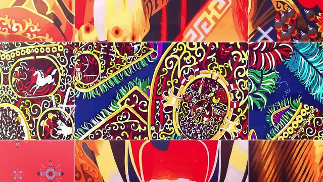 Watercolor Flowers Roses Peony Stripes Abstract Opera Character Paisley