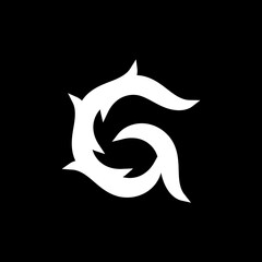 Initial Letter G Logo. Initial esport gaming logo design
