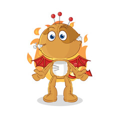 Obraz premium voodoo doll demon with wings character. cartoon mascot vector