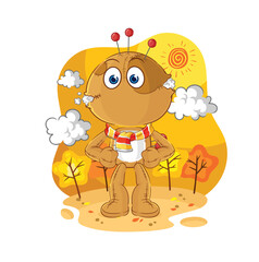 Obraz na płótnie Canvas voodoo doll in the autumn. cartoon mascot vector