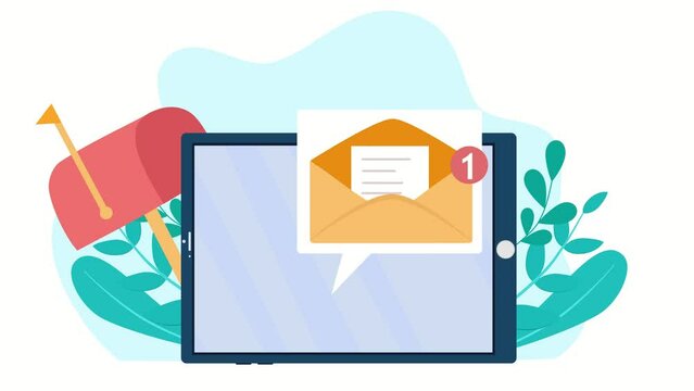 A new message, mail in a tablet