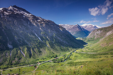 Idyllic valley and dramatic landscape of Haute Savoie near Iseran Pass, France