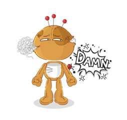 voodoo doll very pissed off illustration. character vector