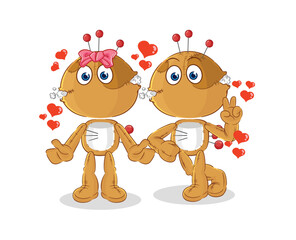 Fototapeta premium voodoo doll dating cartoon. character mascot vector