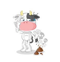 cow with stinky waste illustration. character vector