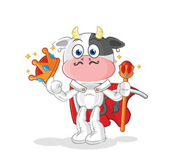 cow king vector. cartoon character