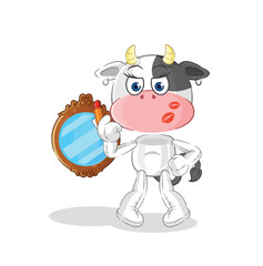 cow make up mascot. cartoon vector
