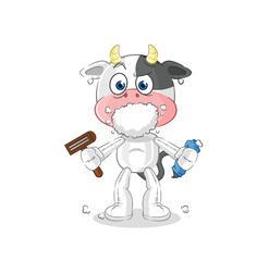 cow shave facial hair vector. cartoon character