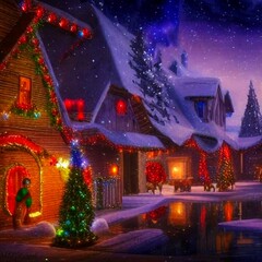 christmas tree in the night