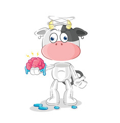 cow no brain vector. cartoon character