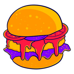 hamburger on a white