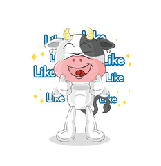 cow give lots of likes. cartoon vector