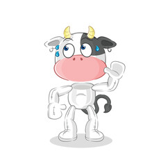 cow eavesdropping vector. cartoon character