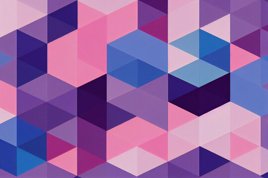 Abstract Pastel Colorful Geometric Pattern With Triangles Wallpaper Background Banner Generated By AI