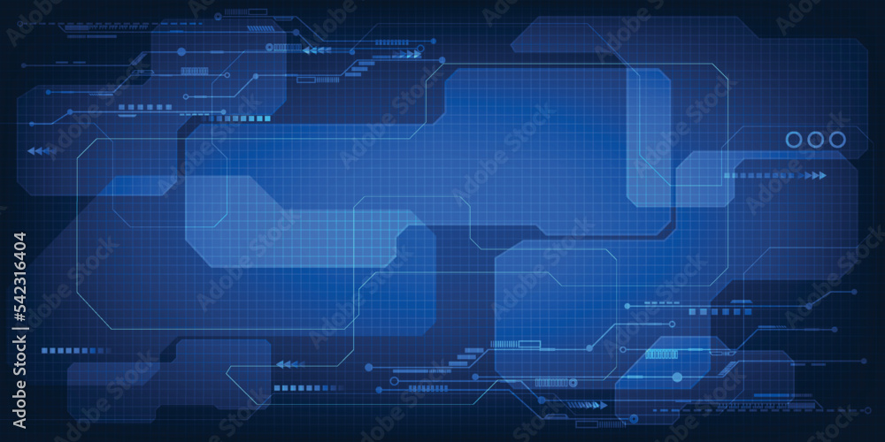 Poster vector illustrations of digital blueprint grid line circuit futuristic digital innovation and techno