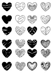 set of hearts Love icon simbol