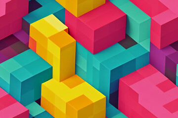 abstract colorful geometric pattern with blocks wallpaper background banner