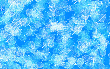 Light BLUE vector natural artwork with leaves.