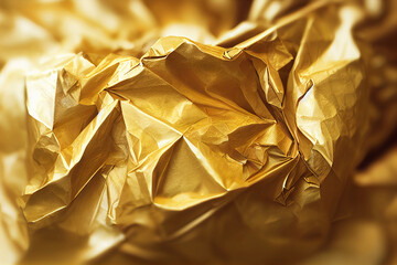 The crumpled golden paper