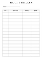 Income Tracker Printable Digital Wedding Planner Canva