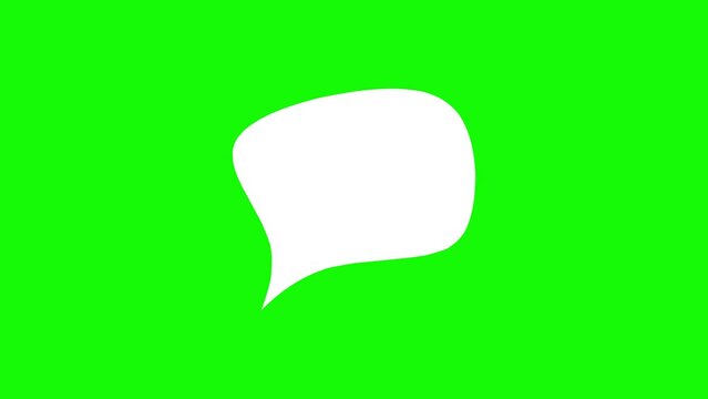 White animated speech bubbles on green background. Set bubble chat. Chat Balloon Effect