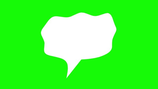 White animated speech bubbles on green background. Set bubble chat. Chat Balloon Effect