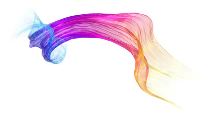 Beautiful abstract lines on a white background. Modern technological background. Futuristic design. 3d rendering image.