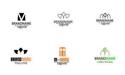 Set of cafe and resto logo ideas. Different logo collection in png
