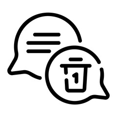 delete message line icon