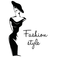 silhouette of a woman in hat